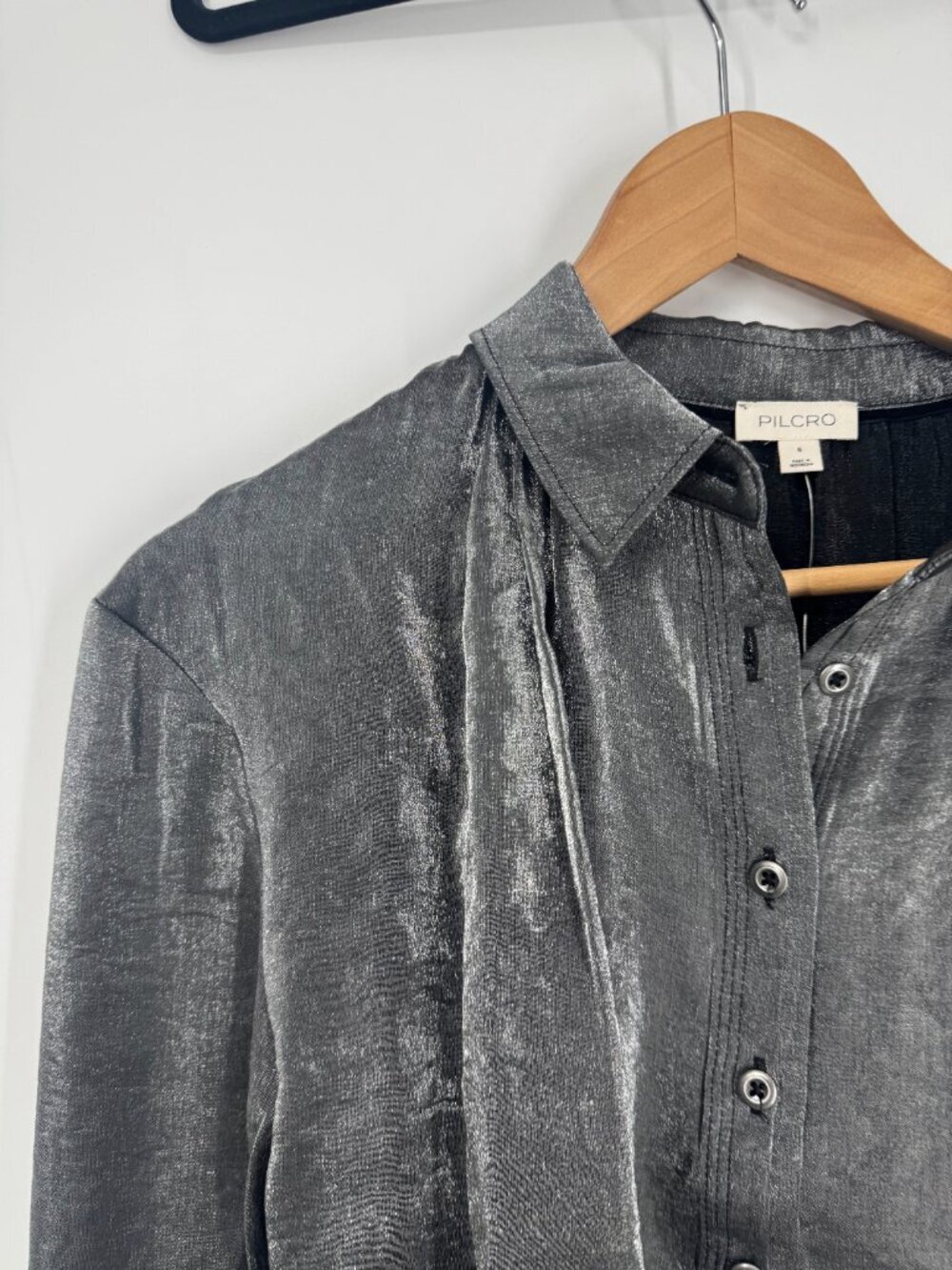 Anthropologie Pilcro Liquid Shine Buttondown Shirt Size S NWT - Picture 6 of 14